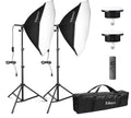 Kit de iluminação de estúdio de fotografia de 2 Softbox octogonal bicolor 3000~6500K com lâmpada LED 150W